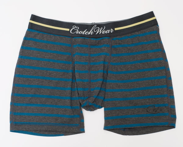 Branded Stash Pocket in Marine/Charcoal Stripes